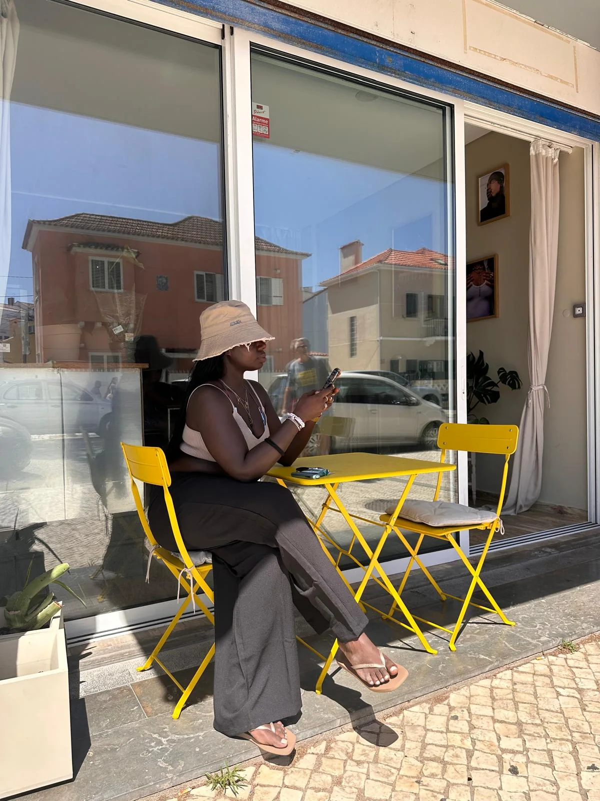 Working from the terrace at Out of Office Caparica